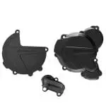 KIT PROTEÇÃO TAMPAS DO MOTOR POLISPORT KTM EXC/XC-W 250/300 17/23 HUSQVARNA TE 250/300 19/23 - BLACK
