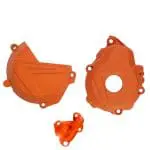 KIT PROTEÇÃO TAMPAS DO MOTOR POLISPORT KTM EXC-F/XCF-W 250/350 17/23 - ORANGE