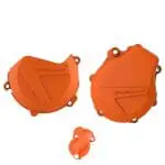 KIT PROTEÇÃO TAMPAS DO MOTOR POLISPORT KTM EXC-F/XCF-W 450/500 17/23 - ORANGE
