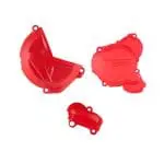 KIT PROTEÇÃO TAMPAS DO MOTOR POLISPORT BETA RR 350/390/430/480 4T 20/24 RR X-PRO 390/430/480 4T 25 - RED