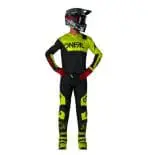 FATO ONEAL ELEMENT RACEWEAR - PRETO/AMARELO FLUO