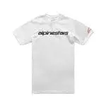 T-SHIRT ALPINESTARS LINEAR WORDMARK 2.0 - BRANCO/VERMELHO