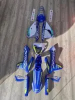 PERSONALIZAÇÃO COMPLETA SHERCO (KIT DE PLÁSTICOS + KIT DE AUTOCOLANTES) ULTRA RESISTENTE COM FUNDO PRIZM/PIXEL