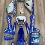 PERSONALIZAÇÃO COMPLETA SHERCO (KIT DE PLÁSTICOS + KIT DE AUTOCOLANTES) ULTRA RESISTENTE COM FUNDO PRIZM/PIXEL