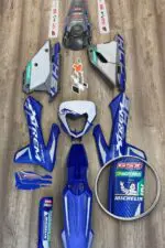 PERSONALIZAÇÃO COMPLETA SHERCO (KIT DE PLÁSTICOS + KIT DE AUTOCOLANTES) ULTRA RESISTENTE COM FUNDO PRIZM/PIXEL