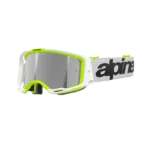 ÓCULOS ALPINESTARS VISION 8 WORDMARK WHITE/YELLOW FLUO - LENTE ESPELHADA