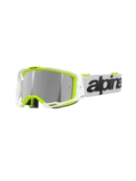 ÓCULOS ALPINESTARS VISION 8 WORDMARK WHITE/YELLOW FLUO - LENTE ESPELHADA