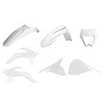 KIT PLÁSTICOS POLISPORT RESTYLING KTM EXC/EXC-F/XC-W/XCF-W 14/16 (GUARDA LAMAS DA FRENTE E PORTA FAROL 17/19) - WHITE