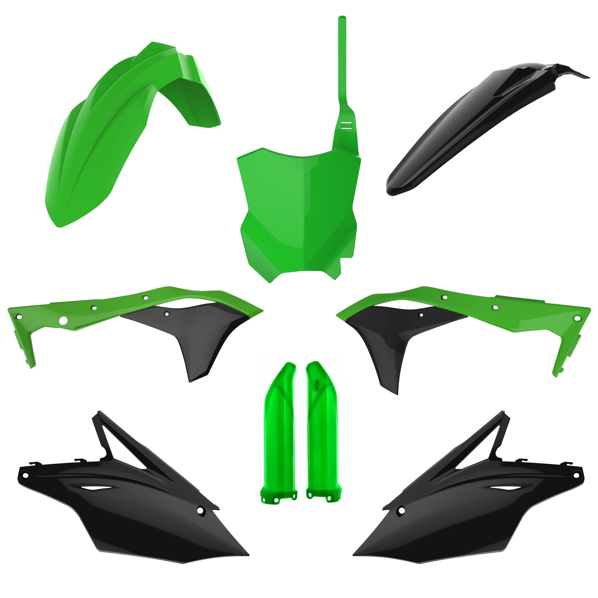 1731407076_c9fa845e97200bce72cc223be9b2b313 KIT PLÁSTICOS POLISPORT KAWASAKI KX250F 17/20 - BLACK/GREEN - Image 1