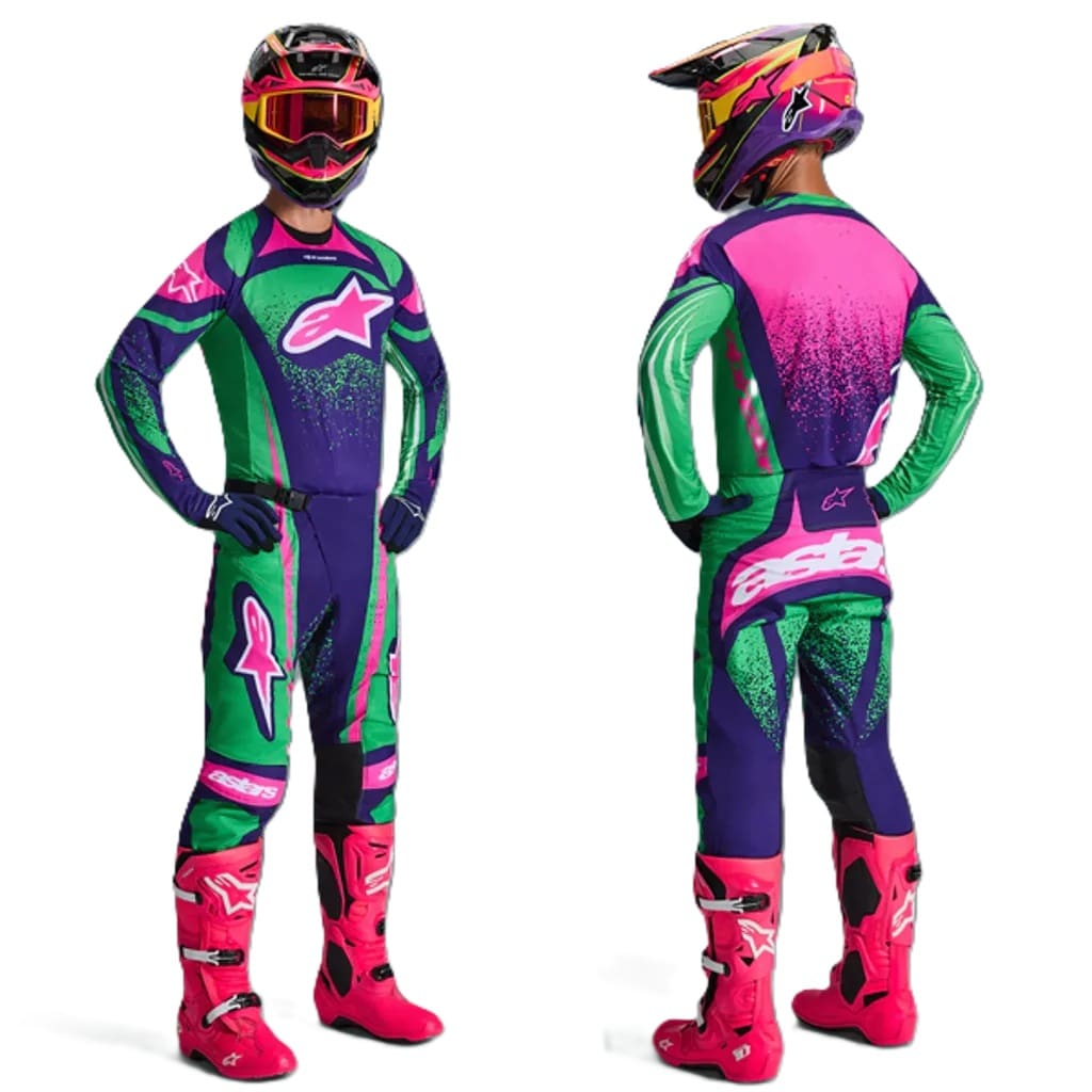 Sem título FATO ALPINESTARS TECHSTAR NOMUR - PURPLE/GREEN/PINK - Image 1