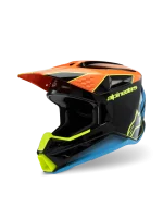 CAPACETE CRIANÇA ALPINESTARS S-M3 FRAY - PRETO/LARANJA/AMARELO FLUO