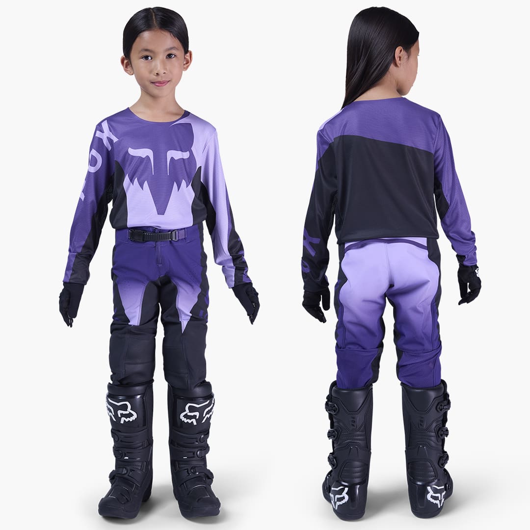 FoxRacing_MX26Gearsets_Youth_FlexairSpire_Lilac_PDP1 FATO FOX CRIANÇA FLEXAIR SPIRE - PRETO/ROXO - Image 1