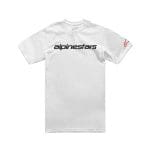 T-SHIRT ALPINESTARS LINEAR WORDMARK 2.0 - BRANCO/VERMELHO